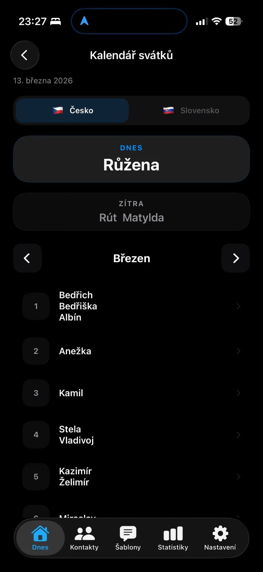 Gratulant app showing celebration timeline 3