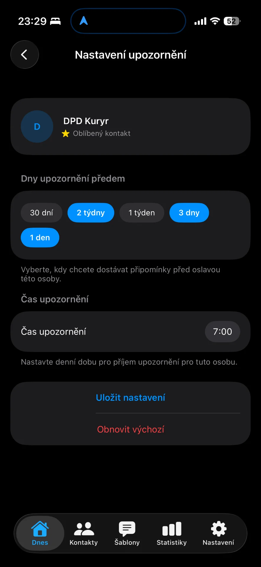 Gratulant app showing celebration timeline 7